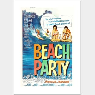 Vintage Movie - Beach Party Poster Posters and Art